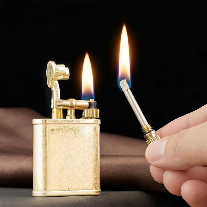 Encendedor Kerosene Retro 2 en 1 Estilo Vintage Bronce miniatura 2