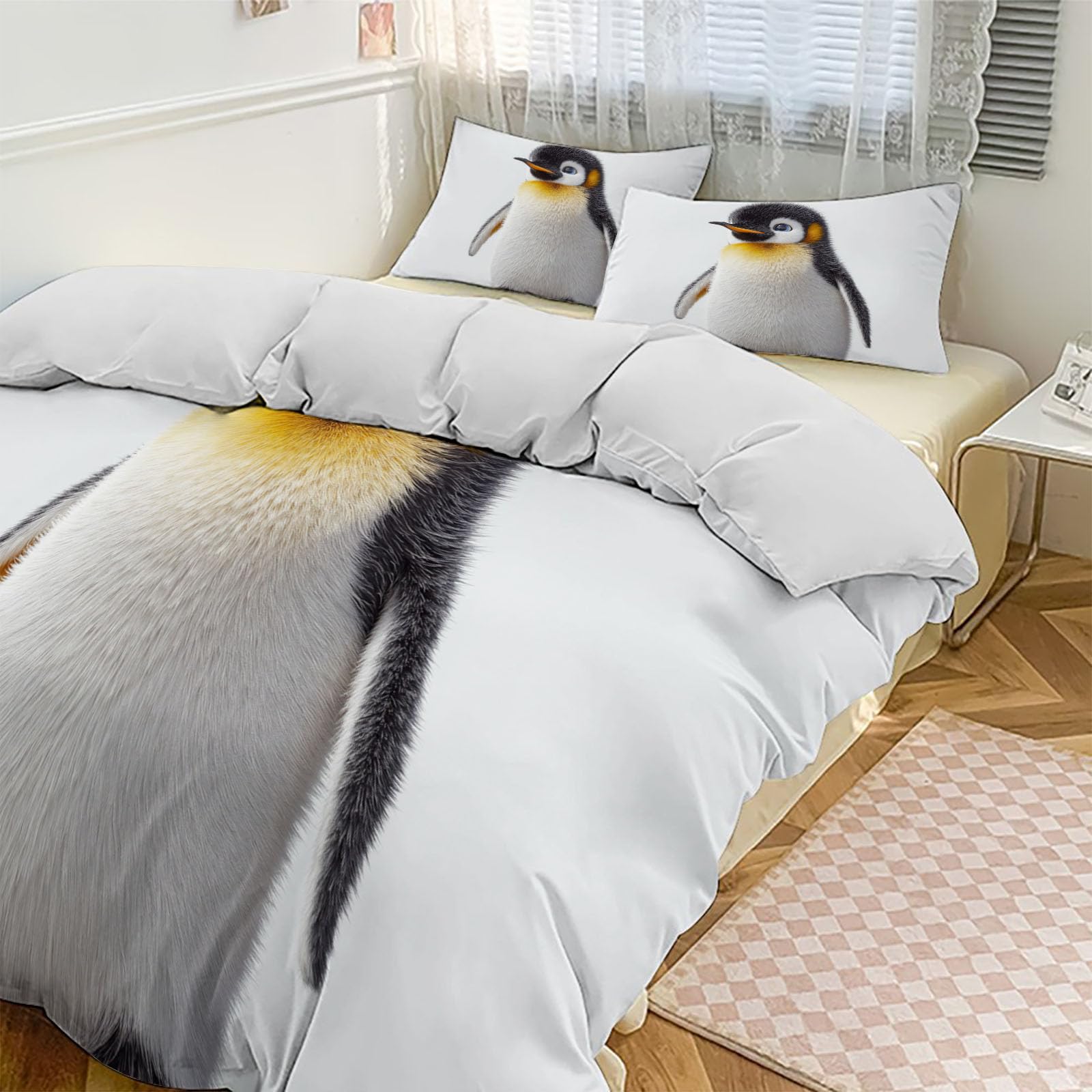Housse de Couette 220x240cm Fermeture Éclair Pratique Linge de Lit Animaux Sauvages