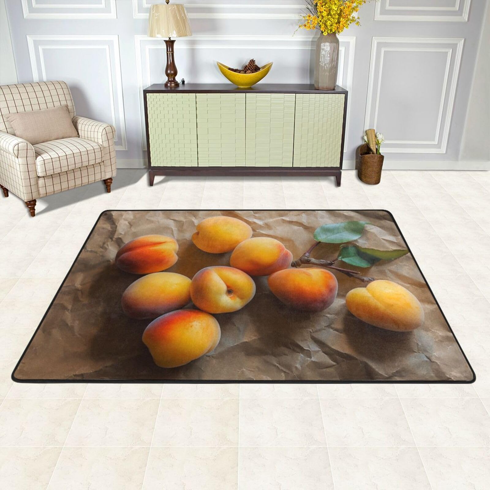 Tapis de sol lavable jaune abricot pour éliminer les glissades en cuisine