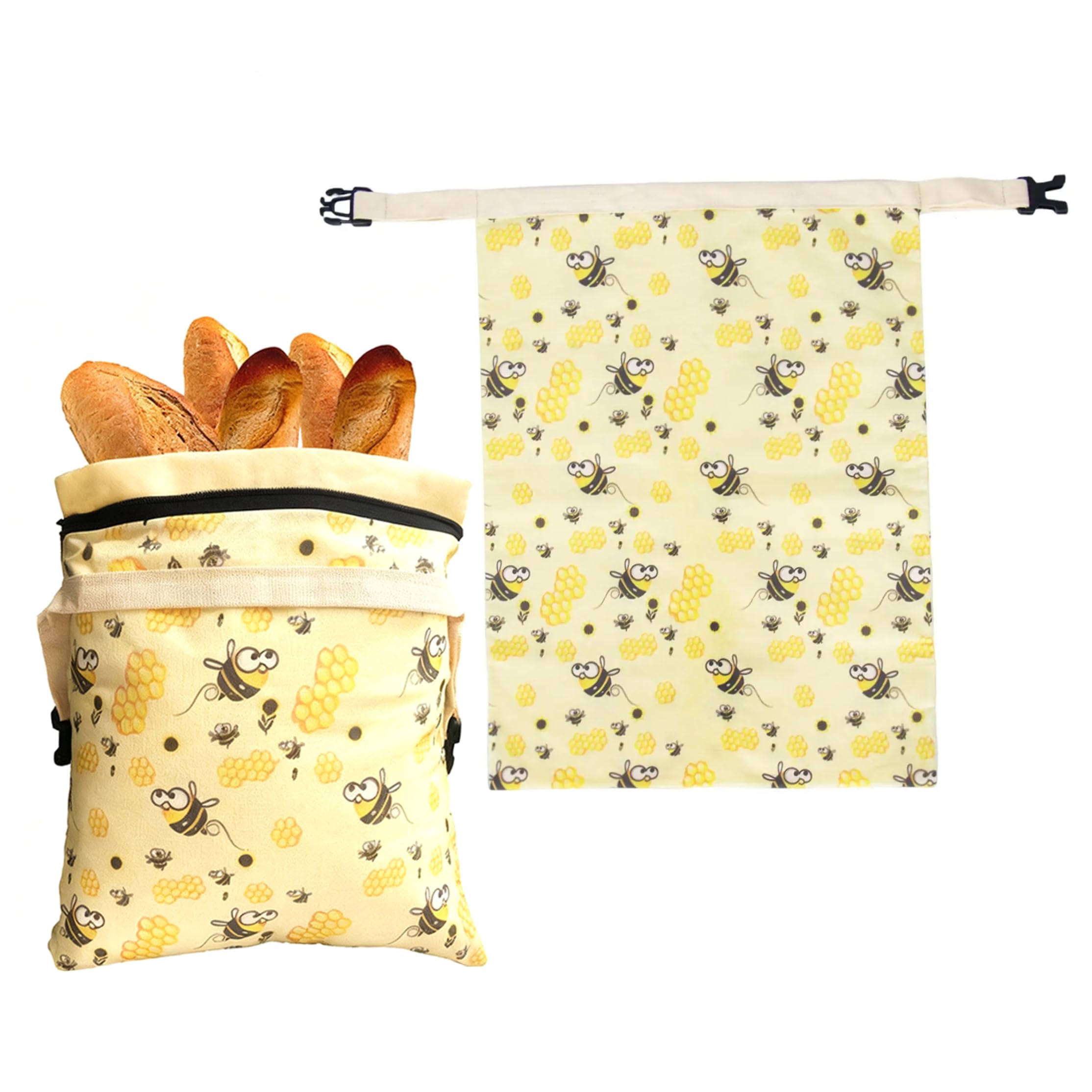 Ginwrek Beeswax Bread Bags For Homemade Bread, 2pcs Beeswax Bags For Sourdough, Reusable Organic Food Storage Homemade (natural)