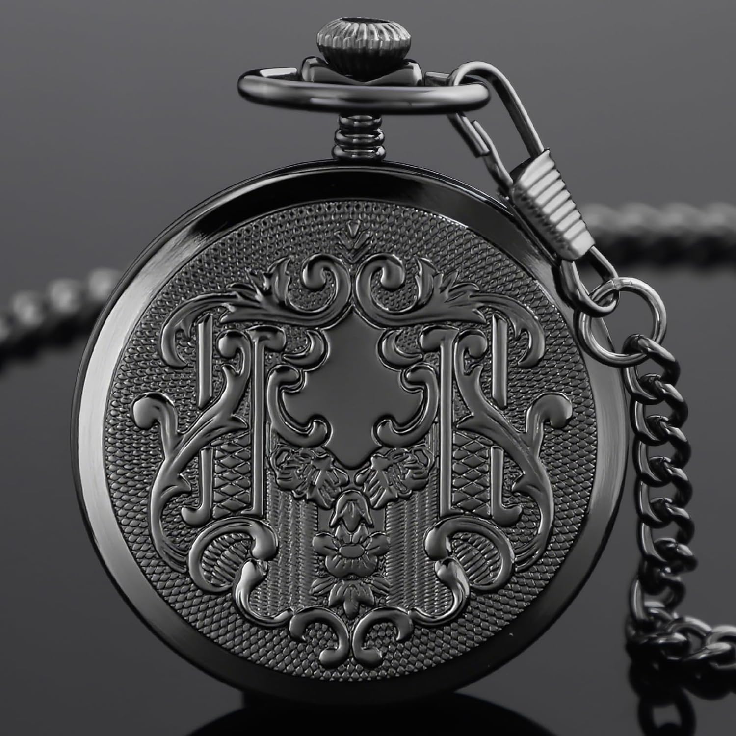 Pocket Watch Alloy Hand Wind Mechanical Pocket Watches Men Arabic Numerals Steampunk with Chain&Box