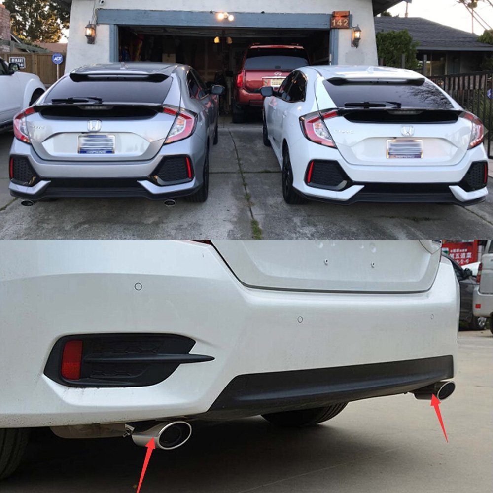 Amazon Com 2pcs Rear Exhaust Muffler End Tail Pipe Outlet Tips For Honda Civic 10th Gen 2016 2017 Automotive