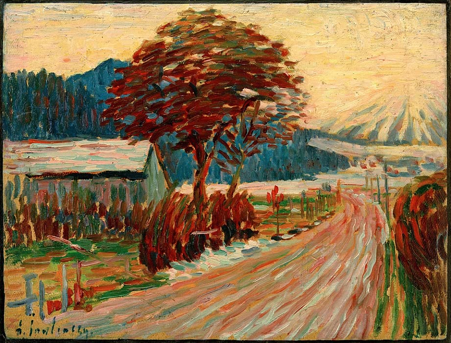 Mur blanc cassé ? Tableau Route de campagne à Fussen Jawlensky affiche vintage chambre 60x90