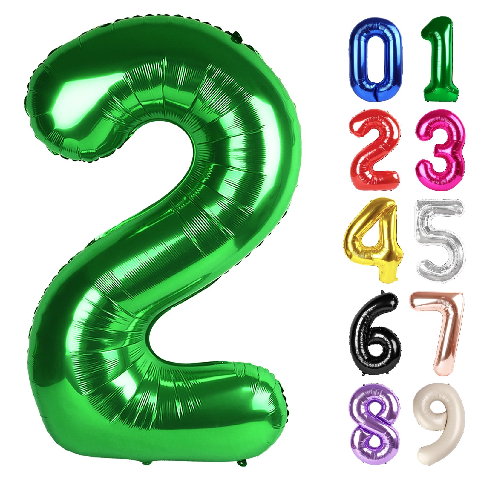 Photo 1 of 2 Balloon - Dark Green Birthday Number Balloons, 40 Inch Large Foil Balloons Dark Green Themed Birthday Decorations