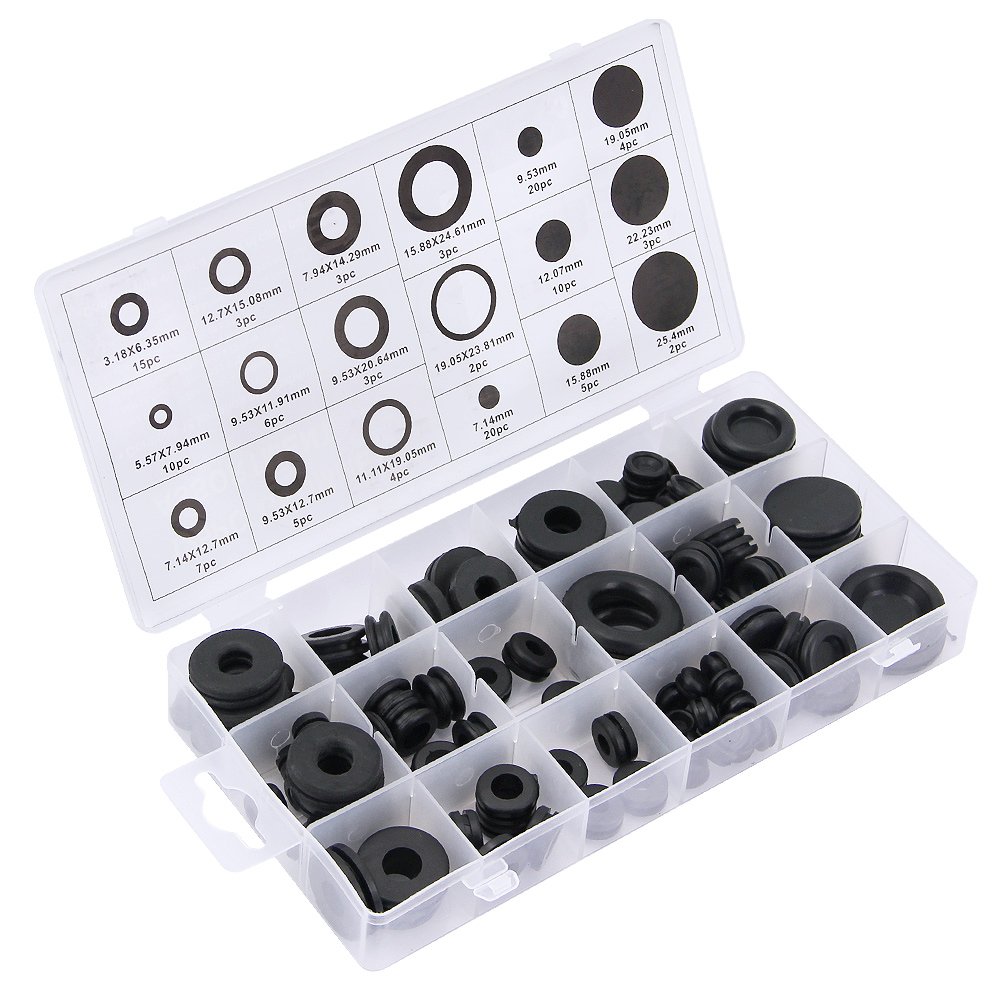 Buy JTDEAL 18 Sizes Black Rubber Grommet Assortment with 125PCS Rubber