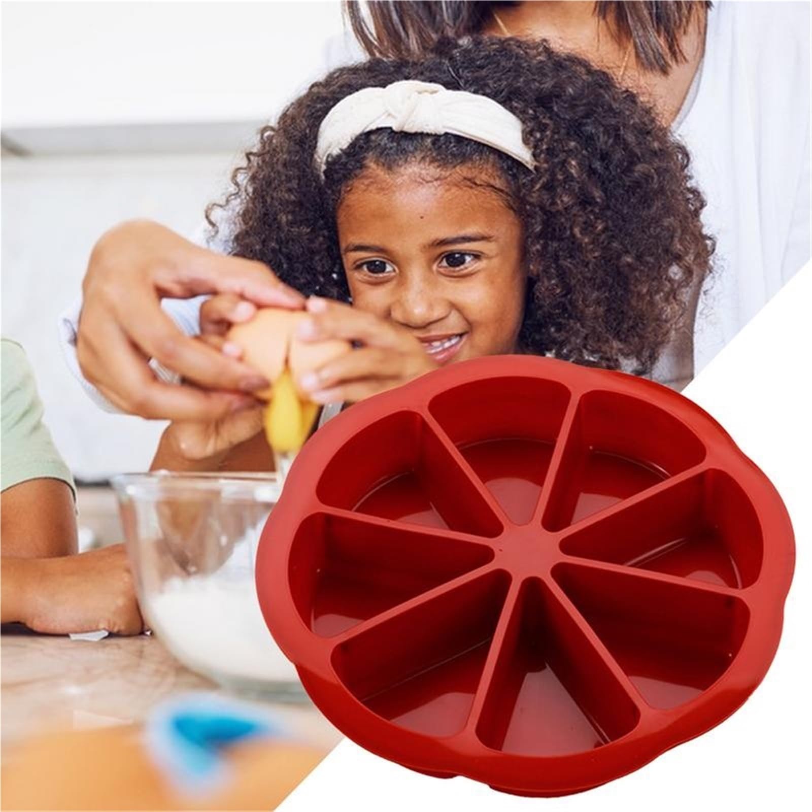 2 moldes de silicona for hornear pasteles con 8 rejillas y forma triangular for pan maíz para Pasteles(Red)