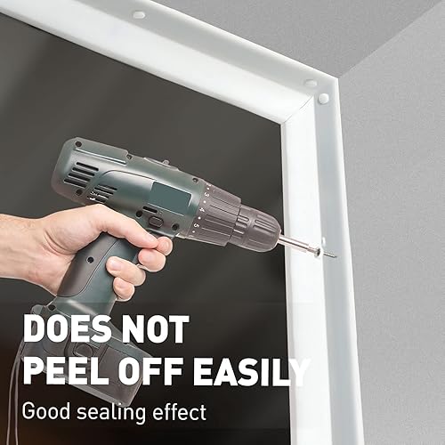 Miniatura 7 de Sello de puerta de garaje tira de sellado superior y lateral de 34 pies con adhesivo blanco con parte trasera de goma resistente a la intemperie,