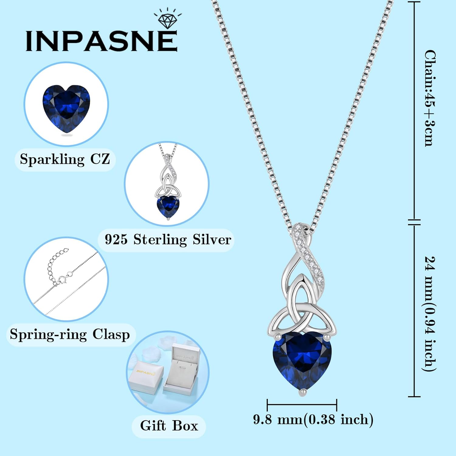 Infinity Celtic Knot Necklace for Women 925 Sterling Silver Irish Necklace Birthstone Jewelry Gifts for Her - Image 6