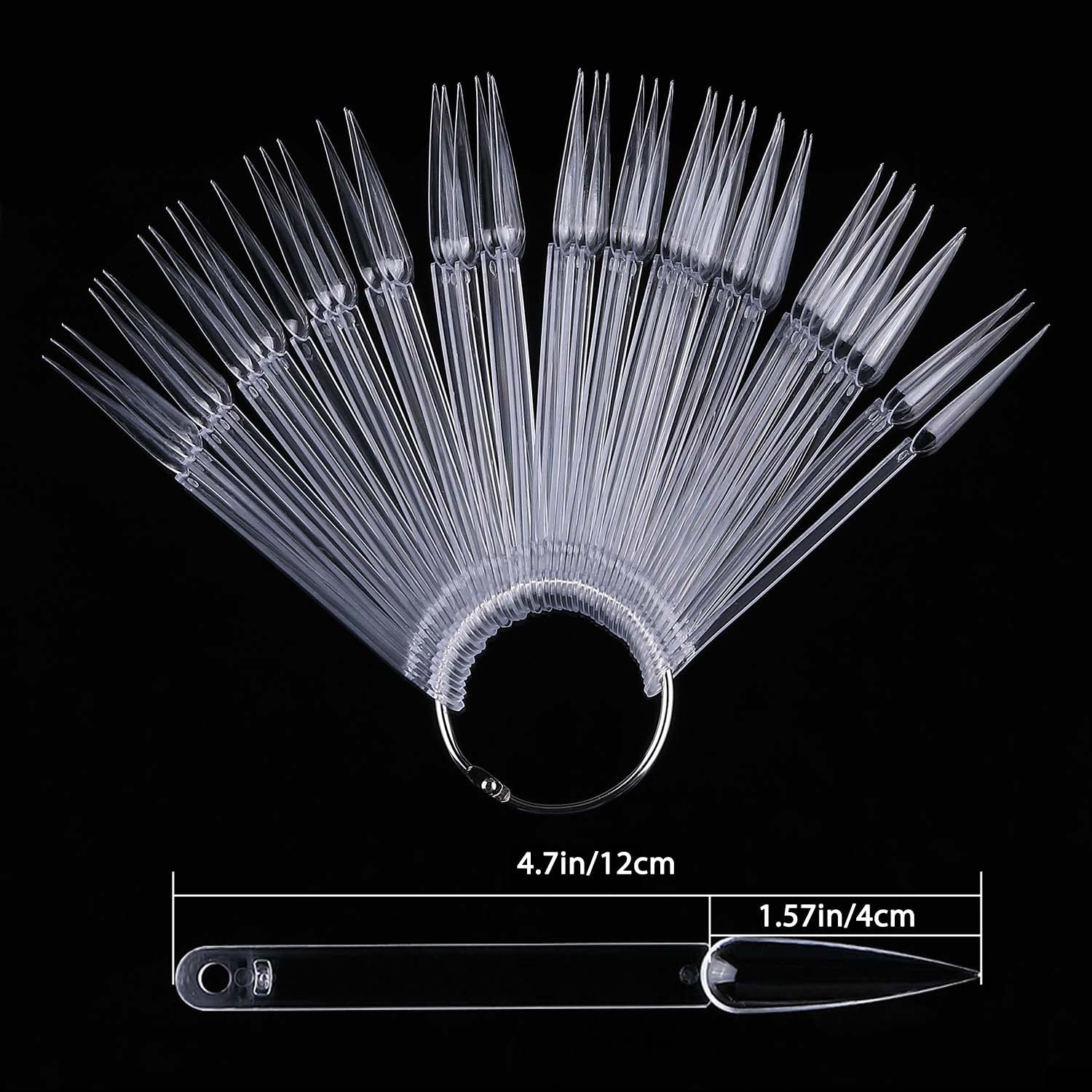 100Pcs Clear Nail Swatch Sticks - Nail Color Display and Practice Tips for Nail Art Nail Salons, and Beginners - Image 2