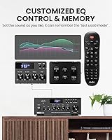 Vista 4 de Moukey Amplificador de audio para el hogar, receptores estéreo de 2.0 canales con Bluetooth 5.3, control remoto de funciones completas, FM, RCA