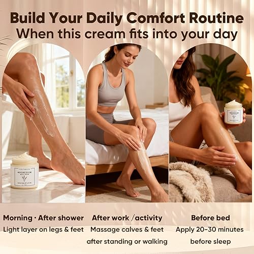 Miniatura 6 de Crema neuropatía - Loción corporal de magnesio para aliviar los nervios, crema de magnesio para pies, manos y rodillas con cloruro de magnesio e
