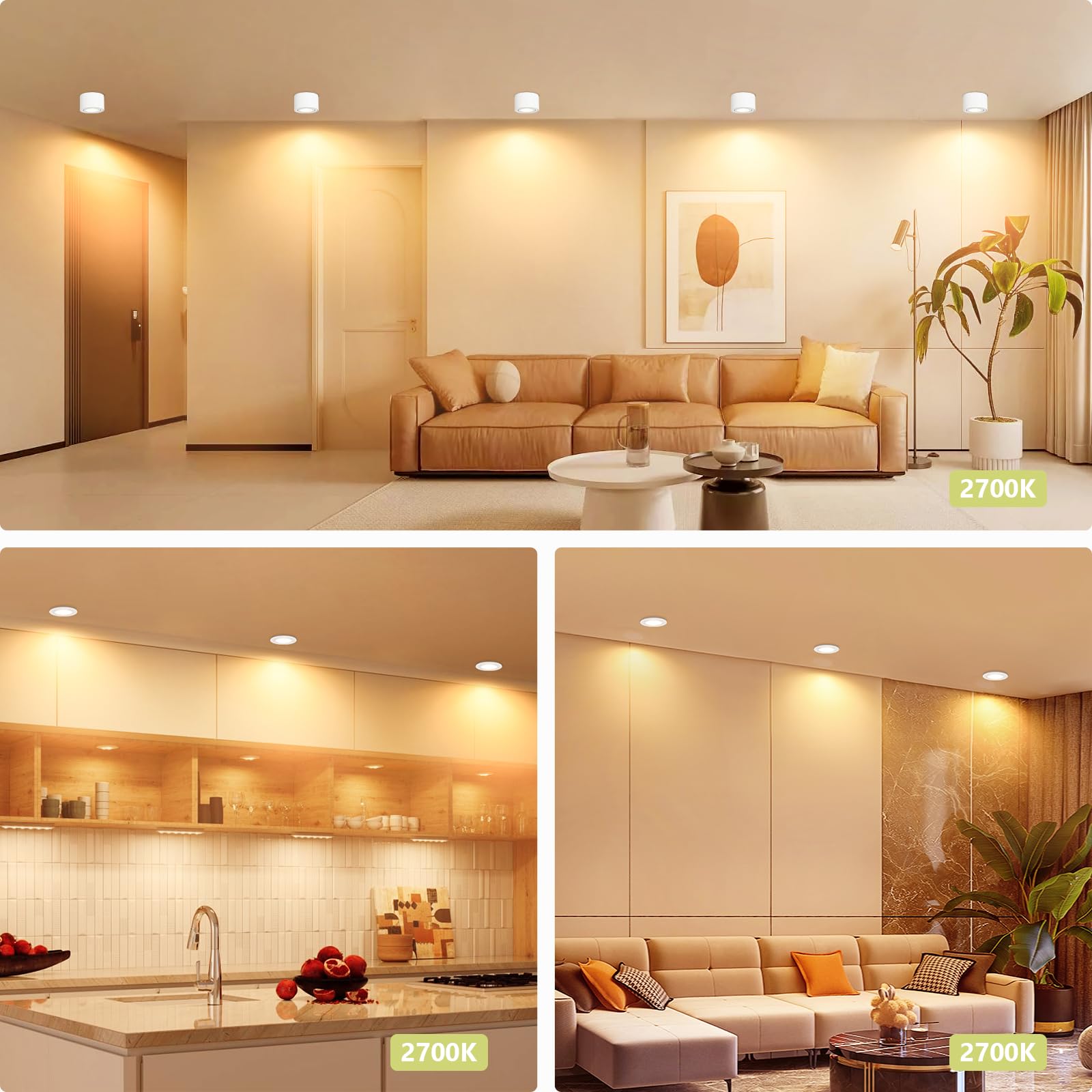 YindaLux 10x Moduli LED 230V, Ultra Sottili Ø50x23mm, 6W 600LM IP44, Angolo 120°, Ricambio GU10/MR16, 2700K/Dimmerabili, per Faretti Incasso Plafoniera Spot