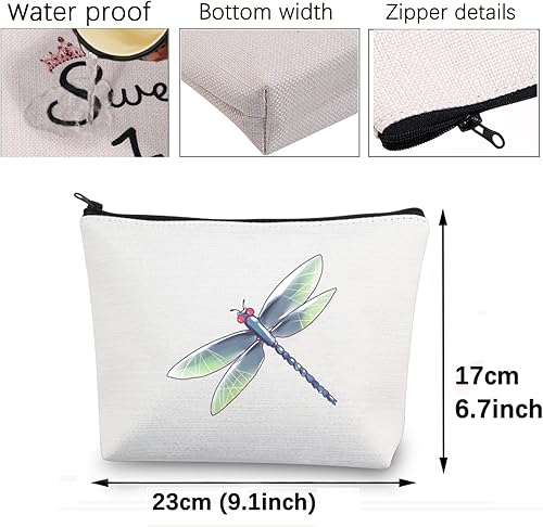 Miniatura 3 de CMNIM Bolsa de maquillaje con libélula para regalar a los amantes de la libélula, regalos inspiradores para ella, bolsa de cosméticos con