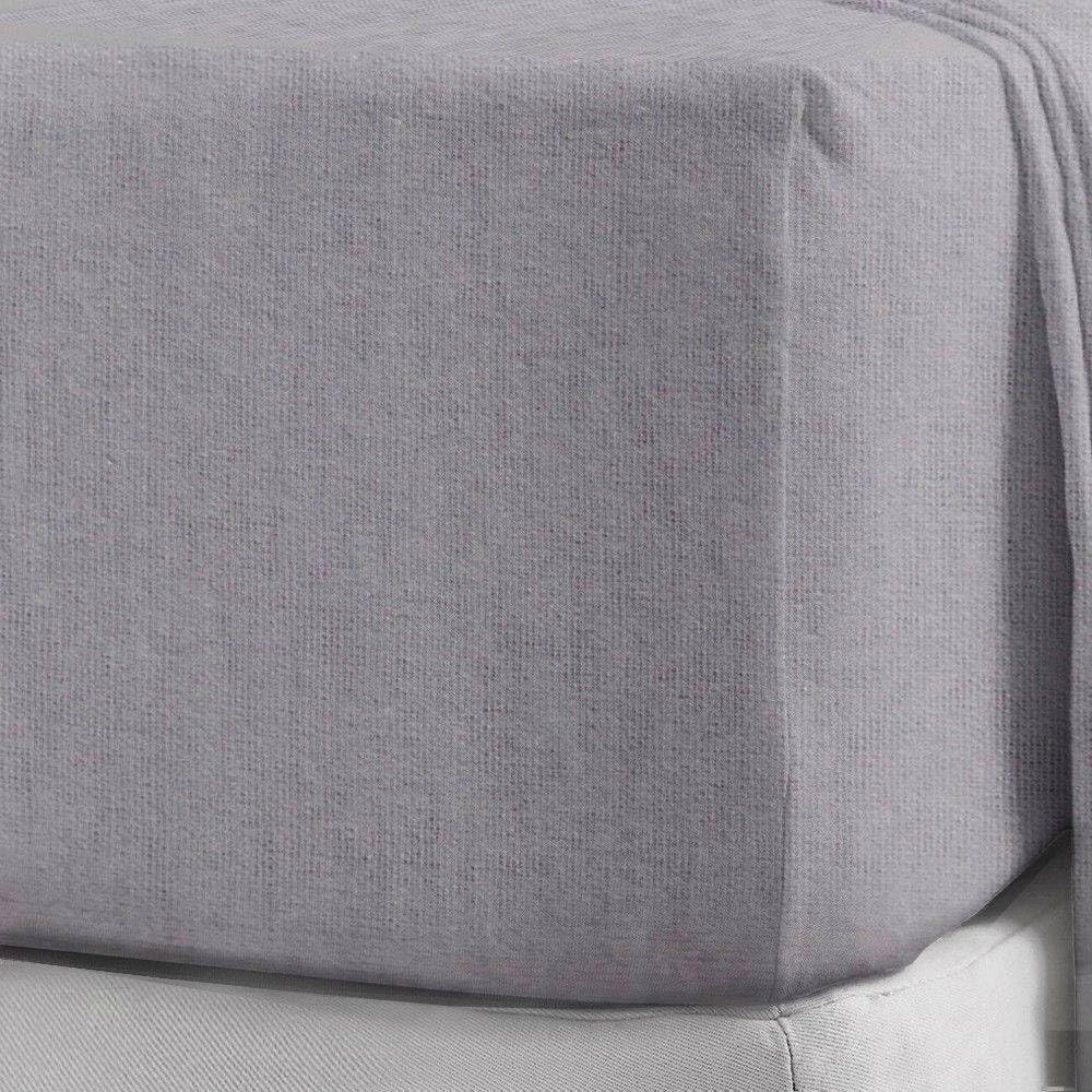 Extra Deep Flannelette Fitted Sheets 100% Brushed Cotton Thermal Plain Super Soft Warm Cosy 40cm 16" Deep Fitted Sheets (Grey, King)