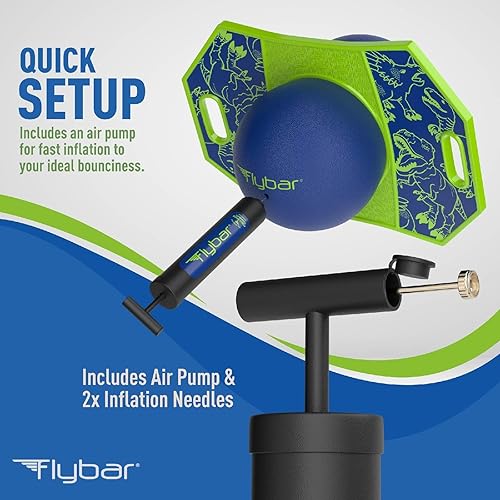 Miniatura 4 de Flybar Pogo - Pelota de truco para niños, tabla de rebote de equilibrio con cubierta antideslizante, bomba incluida, juguetes para interiores y