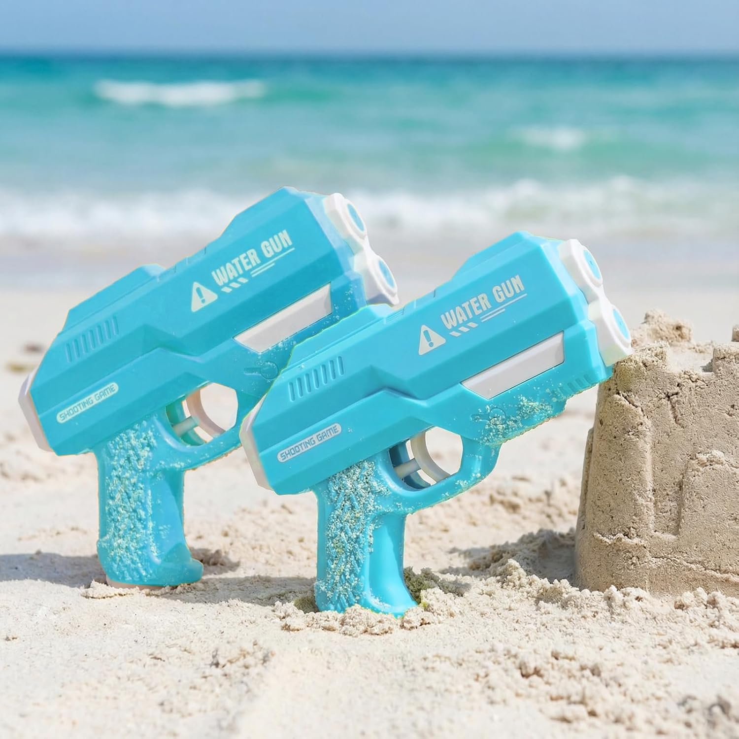 Dsmile Water Guns for Kids, Outdoor Water Toys-2 Pack Dual Nozzles Squirt Guns for Summer Swimming Pool Beach