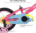 JOYSTAR 12 & 14 & 16 Inch Enfants Vélo avec roues d'entraînement pour 2-7 ans Filles, Filles Rainbow Bikes Bicycles, Macarons
