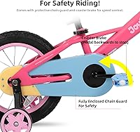 Vista 3 de JOYSTAR 12 14 16 Inch Kids Bike for 2-7 Years Girls 33-53 Inch Tall, Toddler Girls Bike with Training Wheels, Rainbow Bikes, Children Bicycle, Rosa