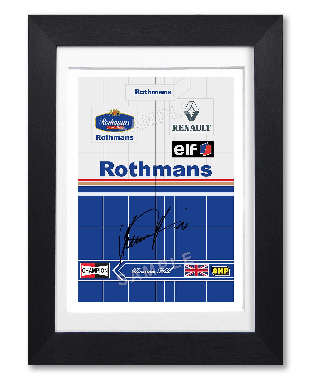 Mounted Gifts Black Damon Hill 1996 Signed A4 Racing Suit F1 Poster Photo Print Autograph Signature Autographed Photograph Gift (Poster Only)