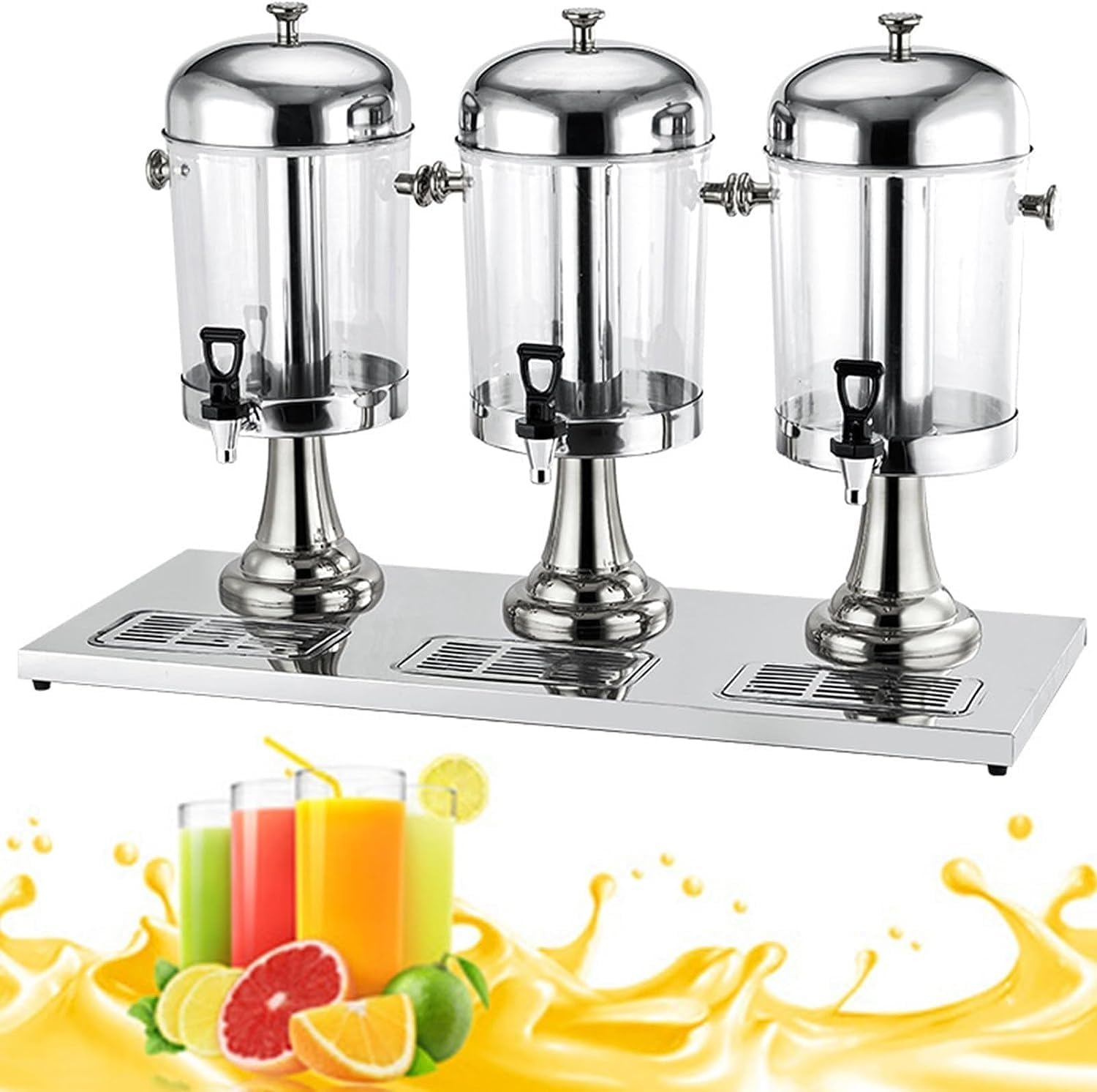 Distributore Di Bevande Con Rubinetto, Dispenser Commerciali In Acciaio Inox Da 8/16/24 Litri, Dispenser Per Succhi Caldi E Freddi, Ideale Per Feste, Matrimoni, Buffet, Colore Argento - 24 Litri