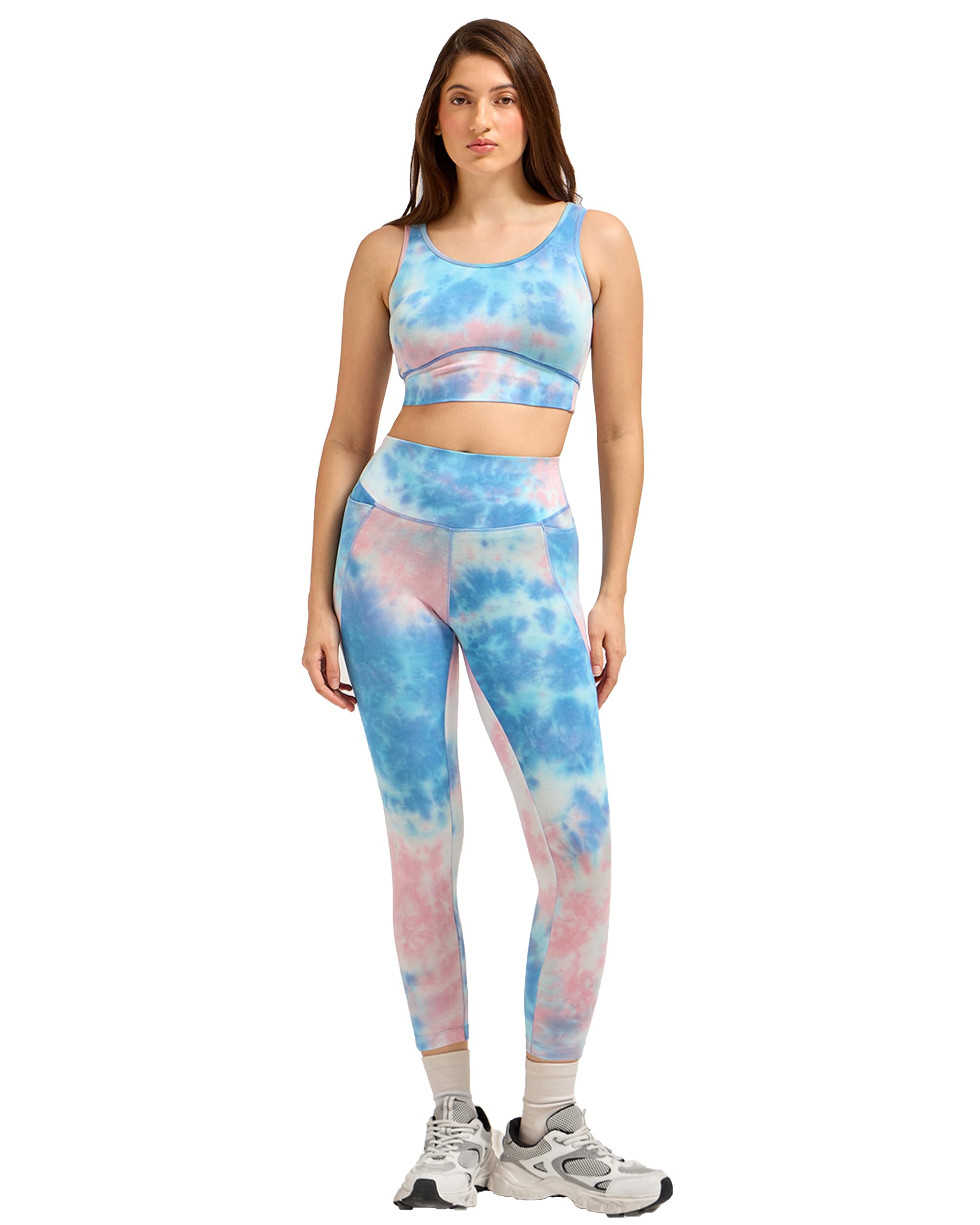 Women’s High Waist Viscose Tie-Dye Co-Ord Set – Gym & Workout Wear – Sports Bra & Bottom Set – Activewear for Yoga, Fitness & Training-image-34