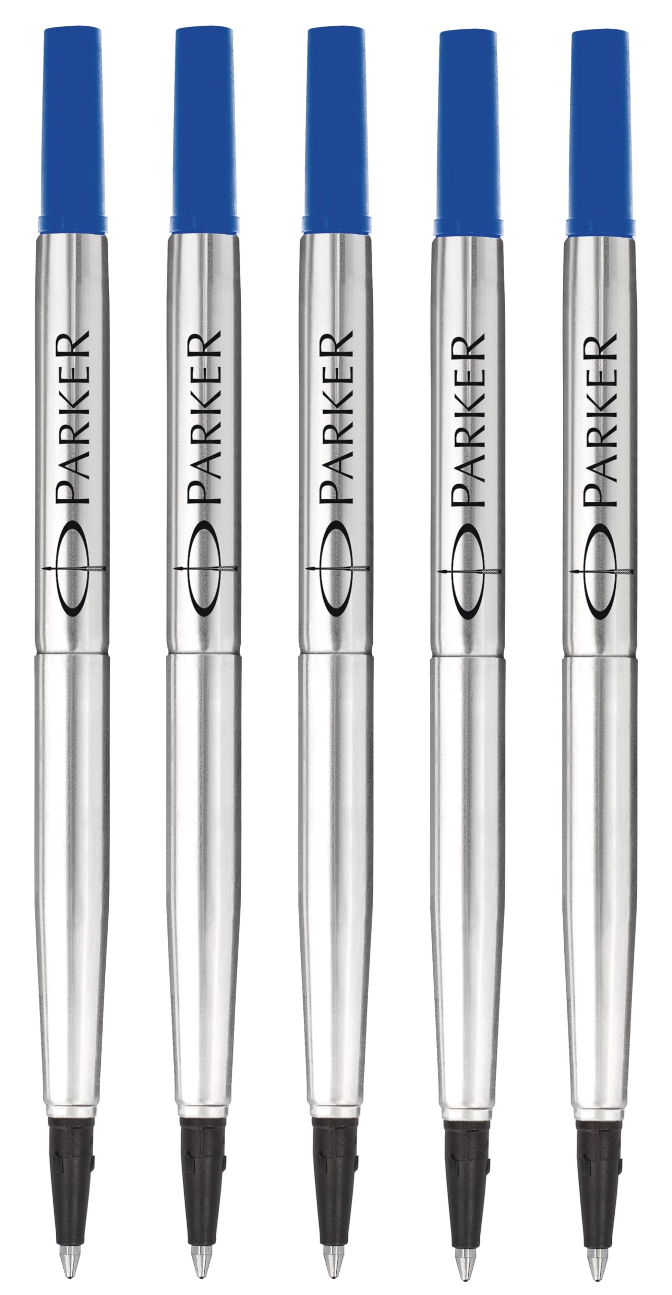 Parker Rollerball Pen Original Quink Ink Refills - 0.7mm Medium Point - Blue Ink - Pack of 5
