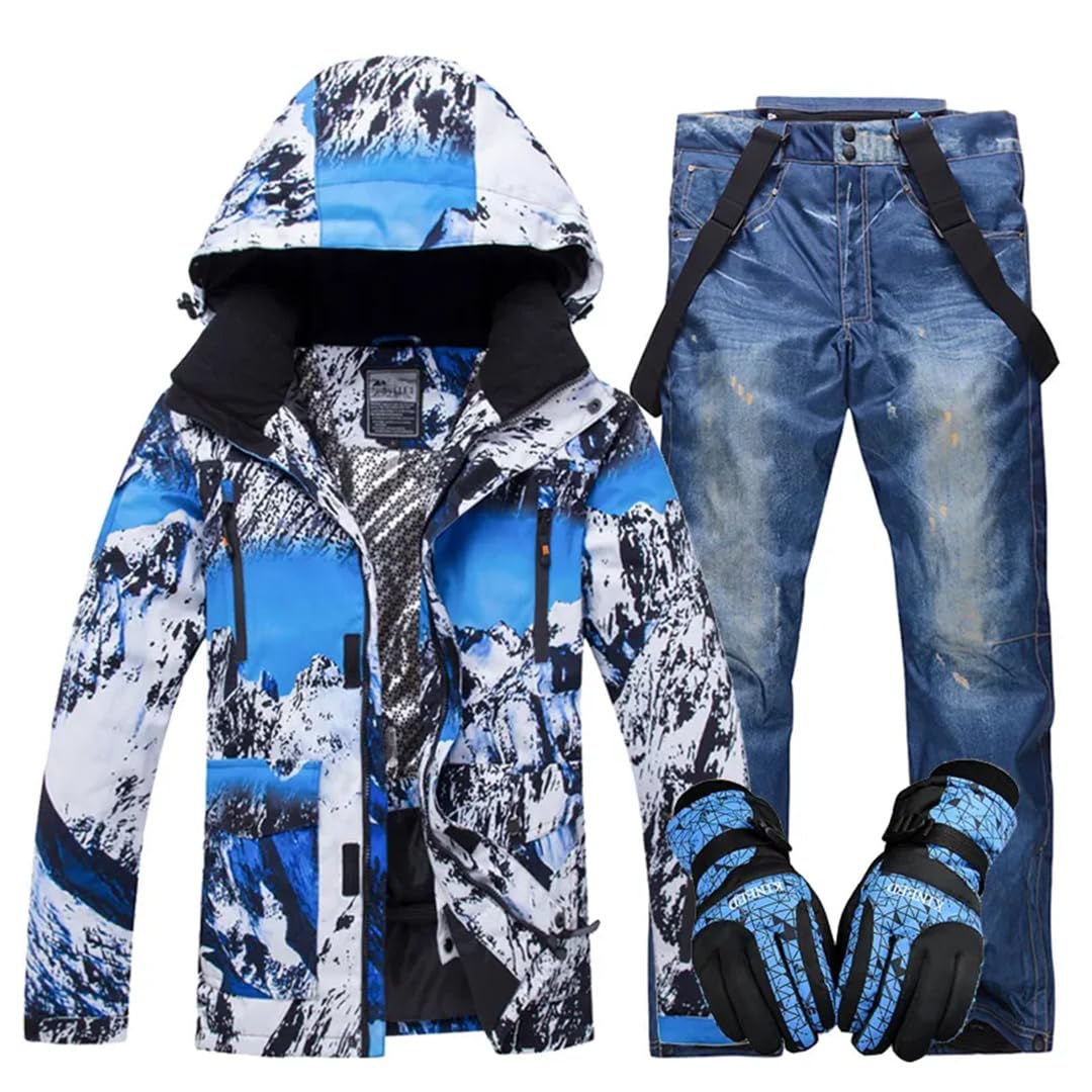 Conjunto De Chaqueta De Esquí Cálida Impermeable A Prueba De Viento De Invierno Para Hombre + Conjunto De Trajes De Snowboard Para Esquí