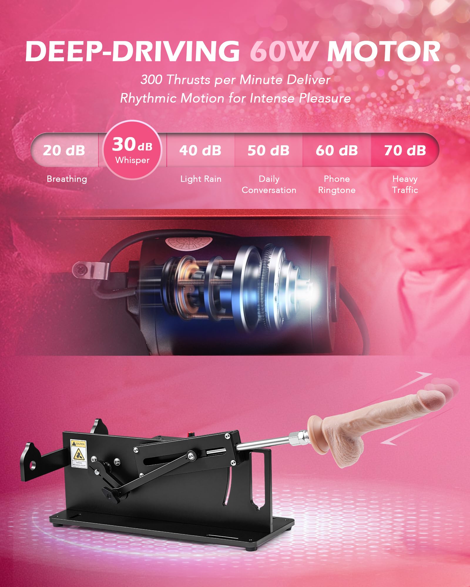 Y-NOT APP Controlled Automatic Thrusting Machine, Electric Dildo Machine with 14 Speeds & 6 Modes for Women Men Couples, Adjustable Adult Sex Toy with Attachments for Vaginal Anal Masturbation, Black: Black APP Control