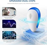 Vista 3 de Paquete de 6 repelentes ultrasónicos de control de plagas, enchufe electrónico repelente de plagas en interiores para insectos, cucarachas, arañas