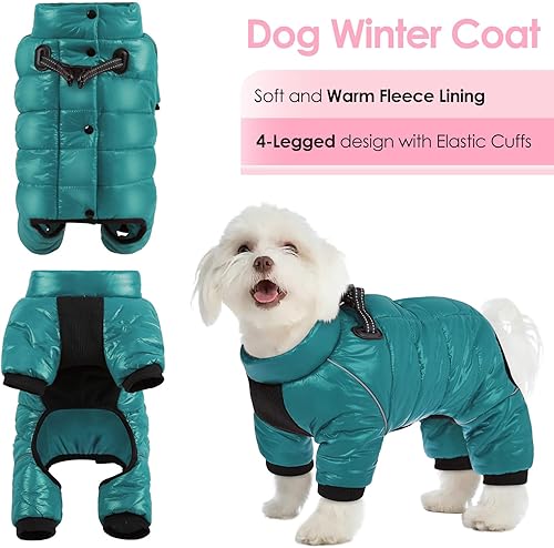 Miniatura 2 de AOFITEE Abrigo para perro, chaqueta impermeable para invierno para perro, traje de nieve cálido de cuerpo completo, chaleco de forro polar con