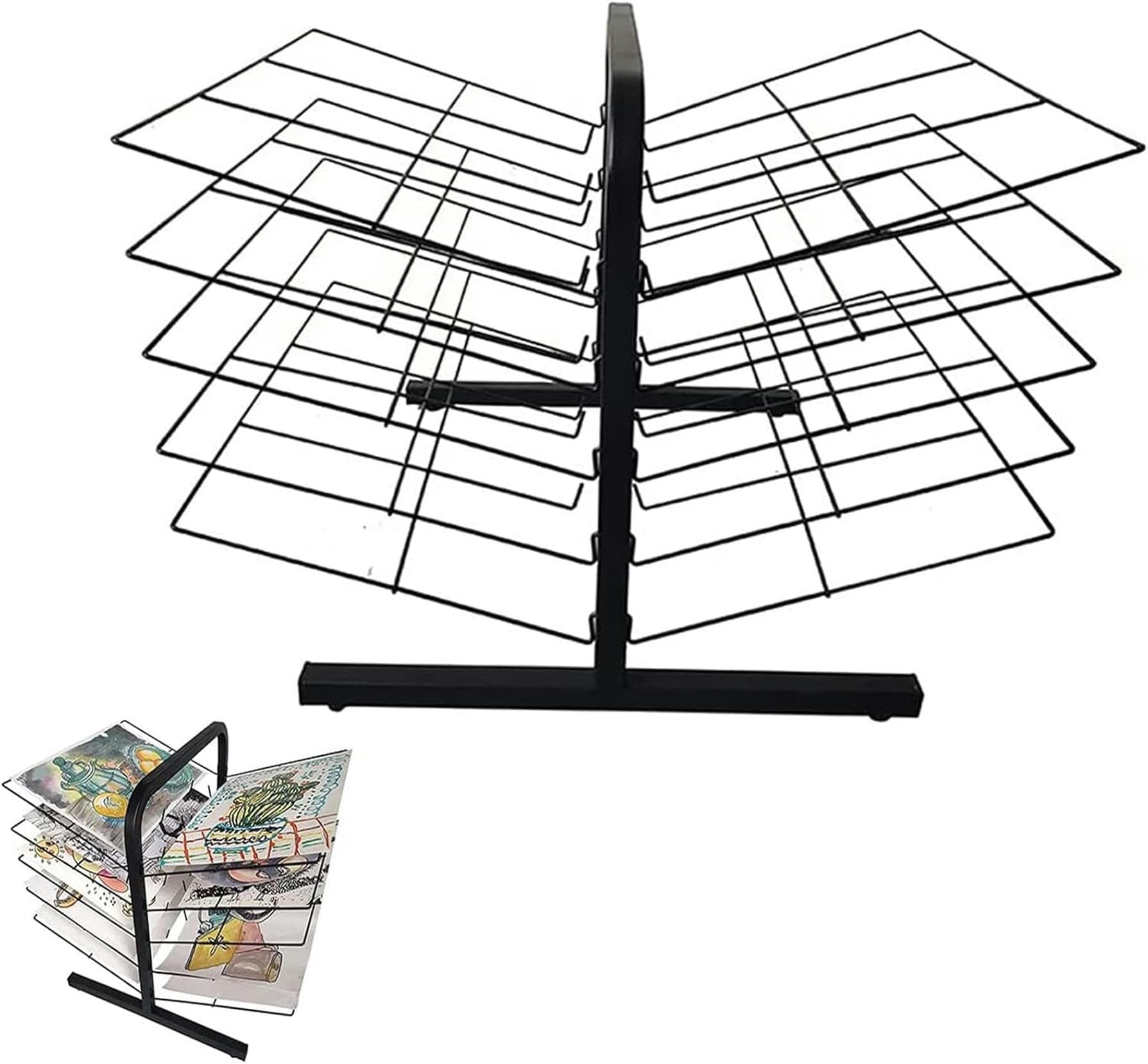 Rack de séchage d'art petit modèle double face avec étagères de studio
