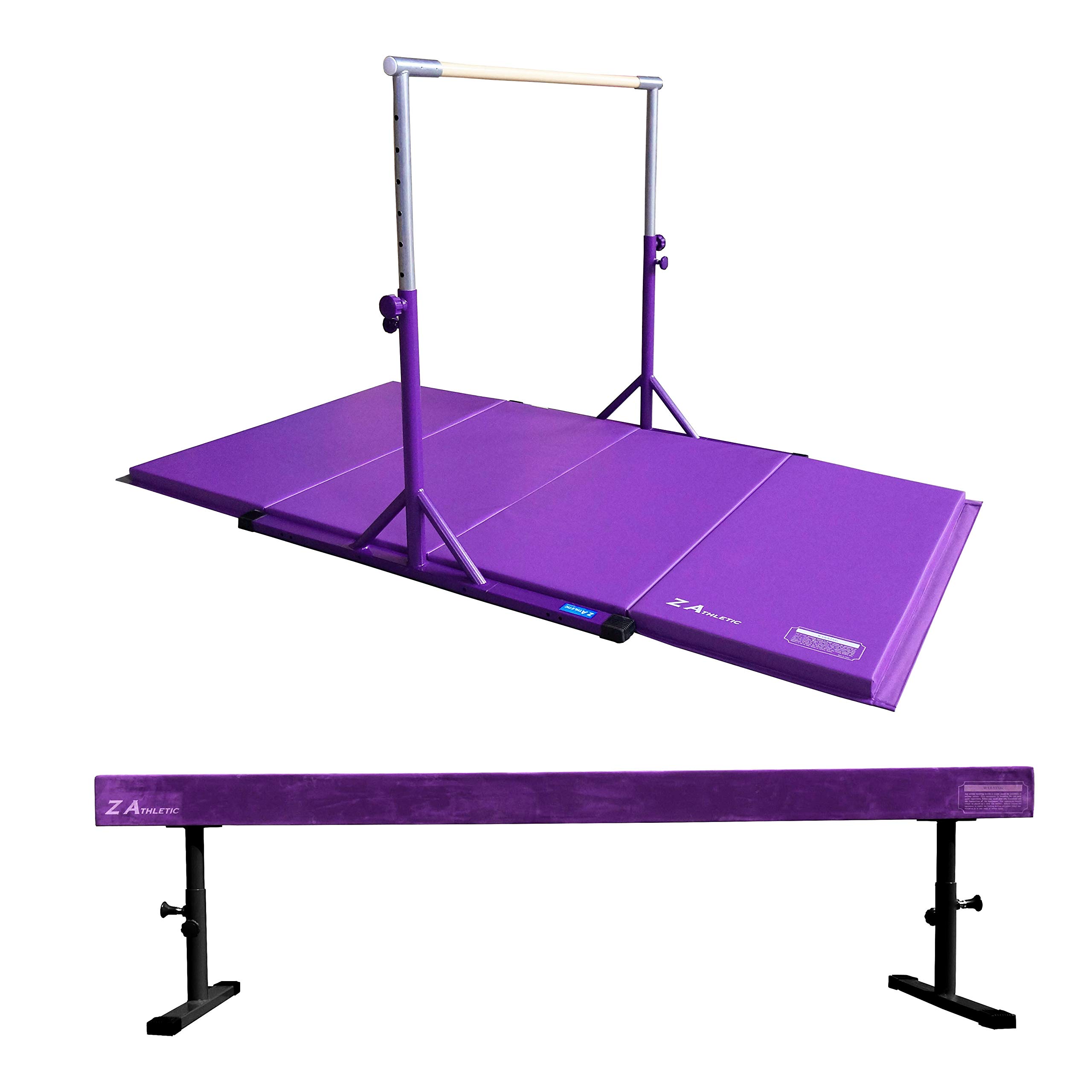 Buy Z Athletic Adjustable Kip Bar, 4ft x 8ft x 2in Gym Mat and Off