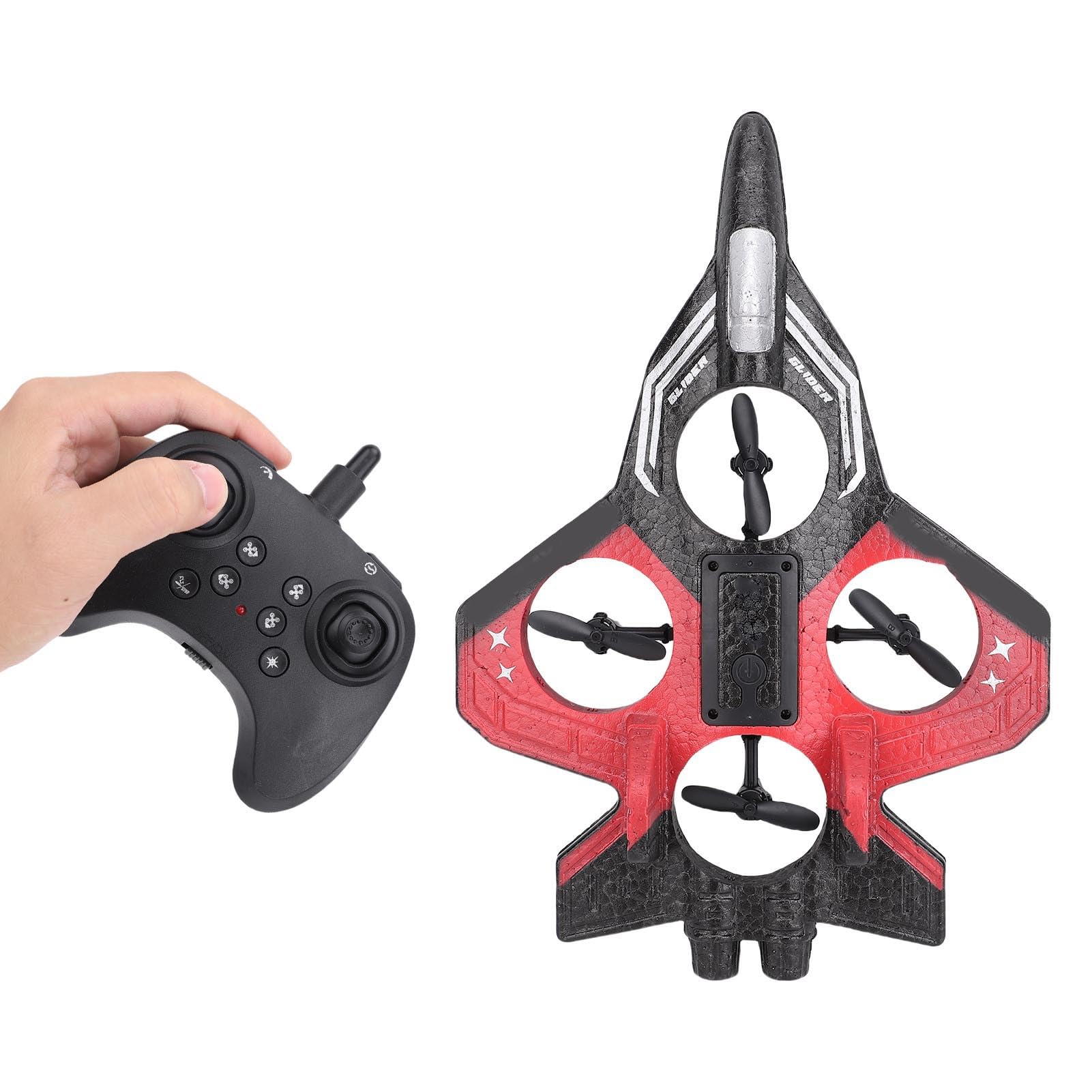RC Slider, 2,4 GHz Zdalne Sterowanie Airpalne, 4 Ciągu Silnika | 3 Prędkości | 360 ° Kasketowe Samolotowe Samolotowe Zabawki światłami (Pojedyncza bateria)