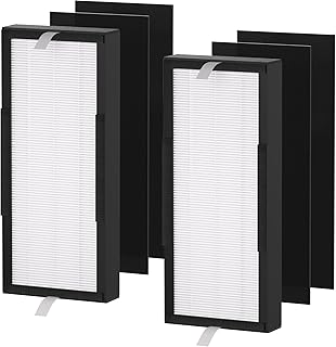 T500 HEPA Filter Replacement Set Compatible with A-len T500 Tower Air Purifier, Compare to Part # TF60-MP & TF60-MP, (Includes 2 HEPA Filter & 4 Carbon Pre-Filters)