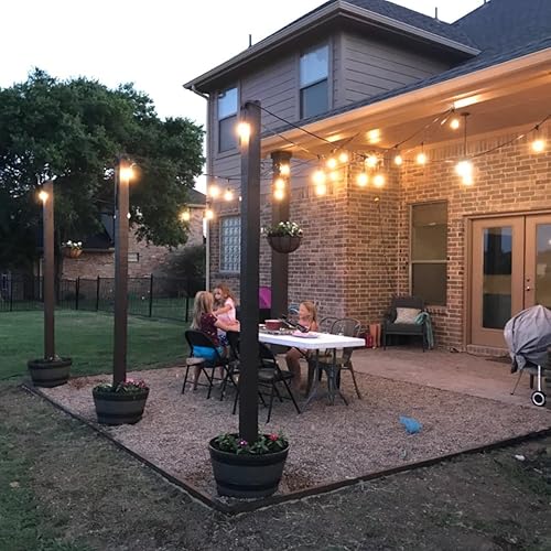 Miniatura 8 de Tira de luces LED para exteriores, cable blanco de 24 pies, 12 bombillas colgantes S14, 2700 K