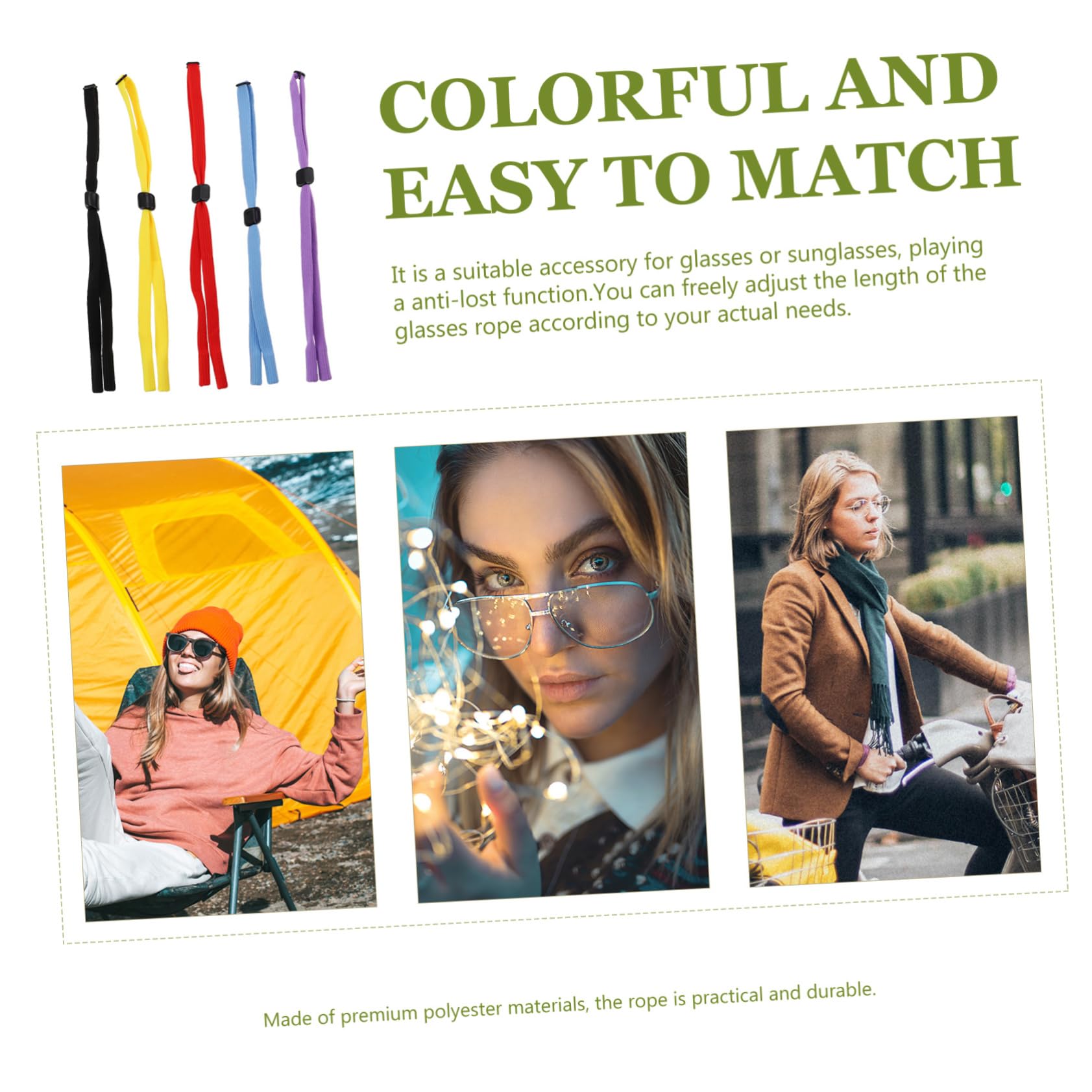 LIFKOME Sunglasses Cord 5pcs Wear-resistant Glasses Holders Beautiful Craftsmanship