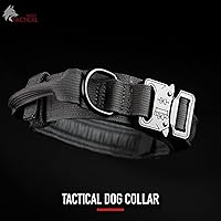 Vista 3 de Wolf Tactical Collar de perro - Collar militar resistente para perros grandes - Negro, Talla M