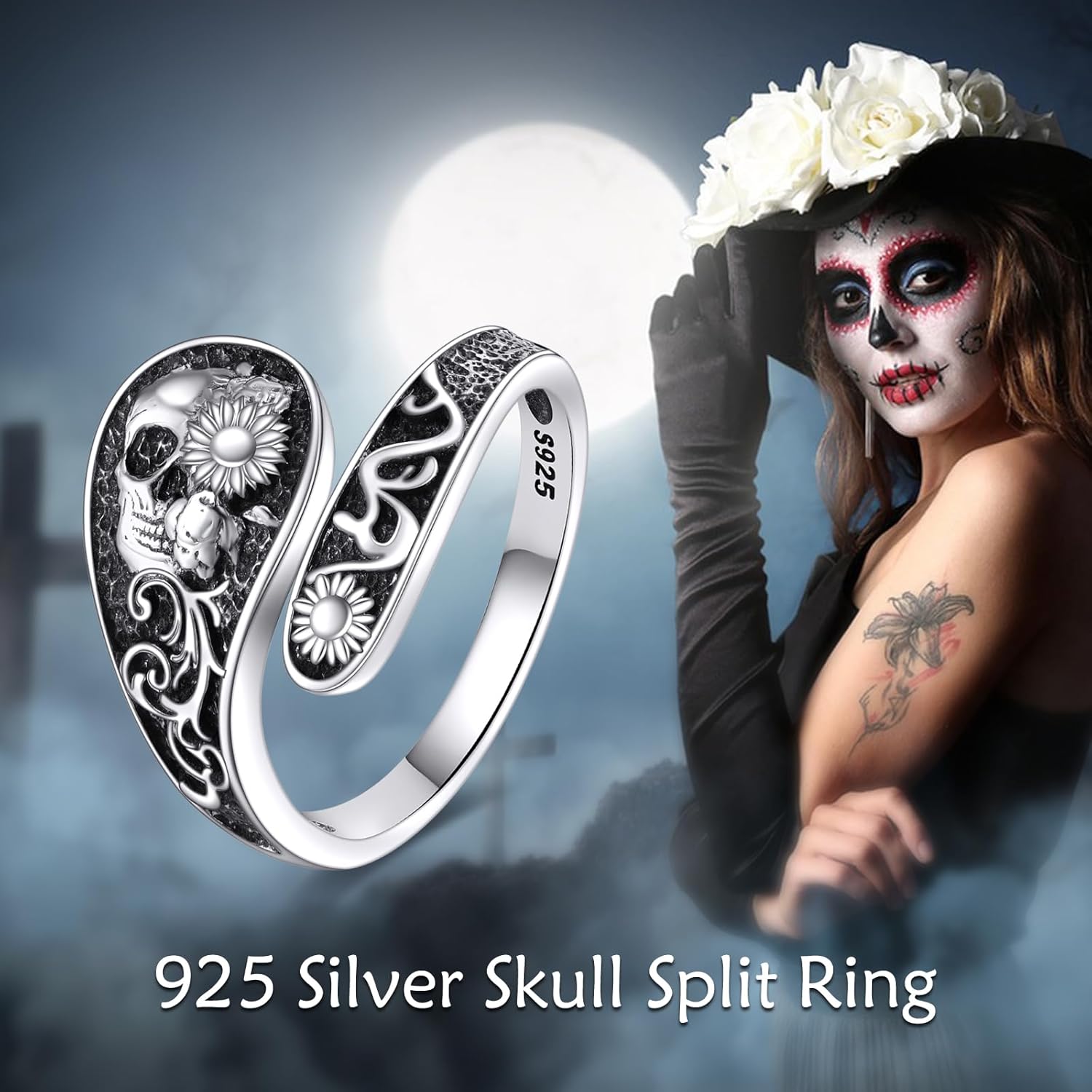 Spoon Ring 925 Sterling Silver Adjustable Thumb Rings Hummingbird Jewelry Gift for Women Mother