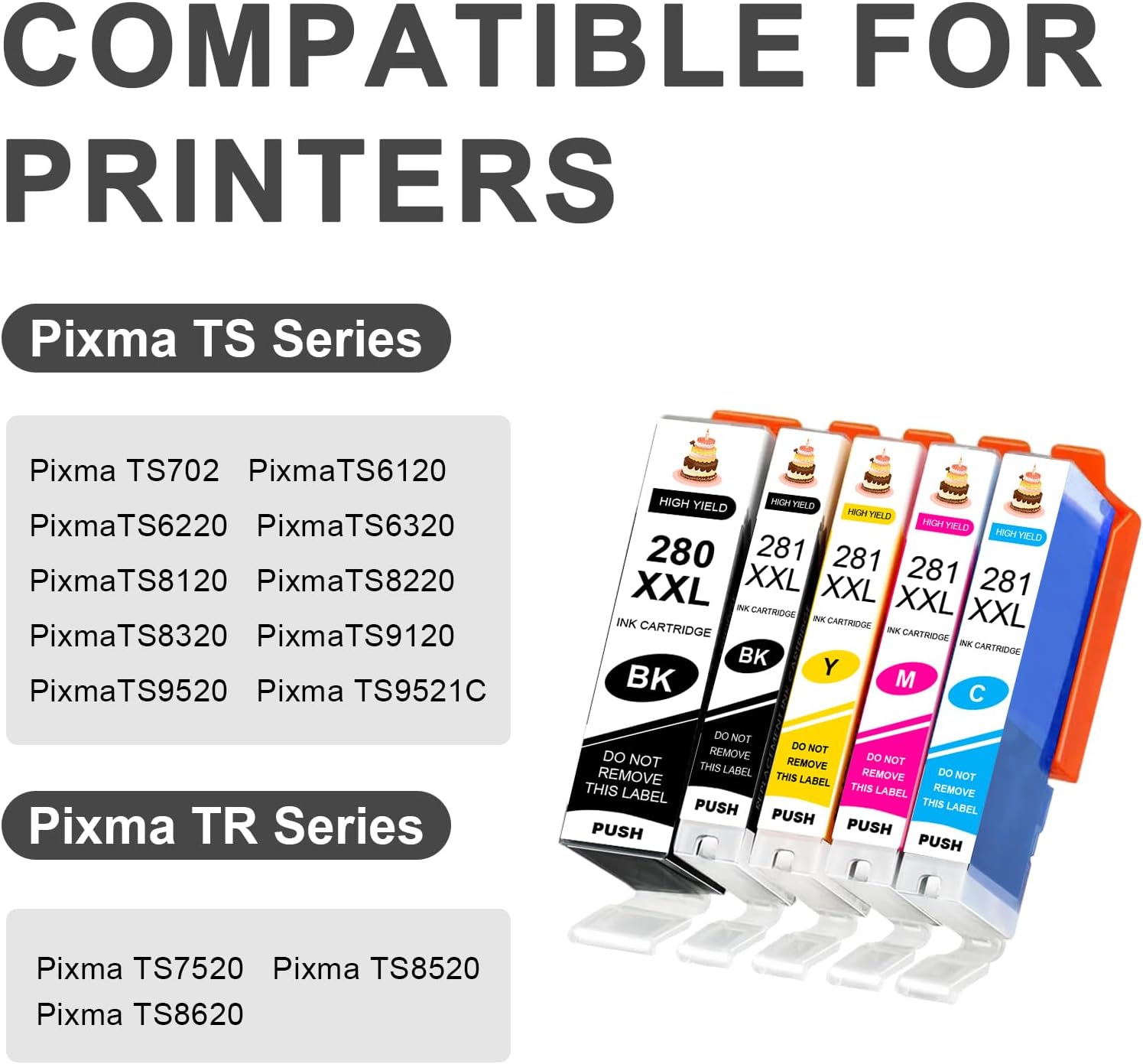 Refillable 280XL 281XL 280 XL 281 XL Ink Cartridges Compatible for PIXMA TR8620 TR8620a TS702 TS702a TS6120 TS6220 TS6320 TS8120 TS8220 TS8320 TR7520 TR8520 TS9120 - Image 2