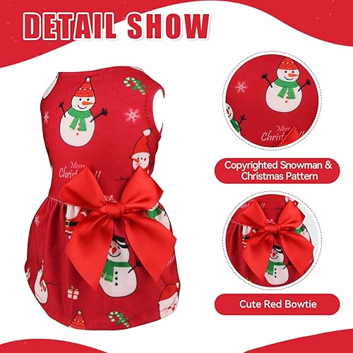 Miniatura 5 de Vestido de Navidad para perro, disfraces de Navidad para perro, vestido elástico de muñeco de nieve, disfraz divertido para perro, ropa de cachorro