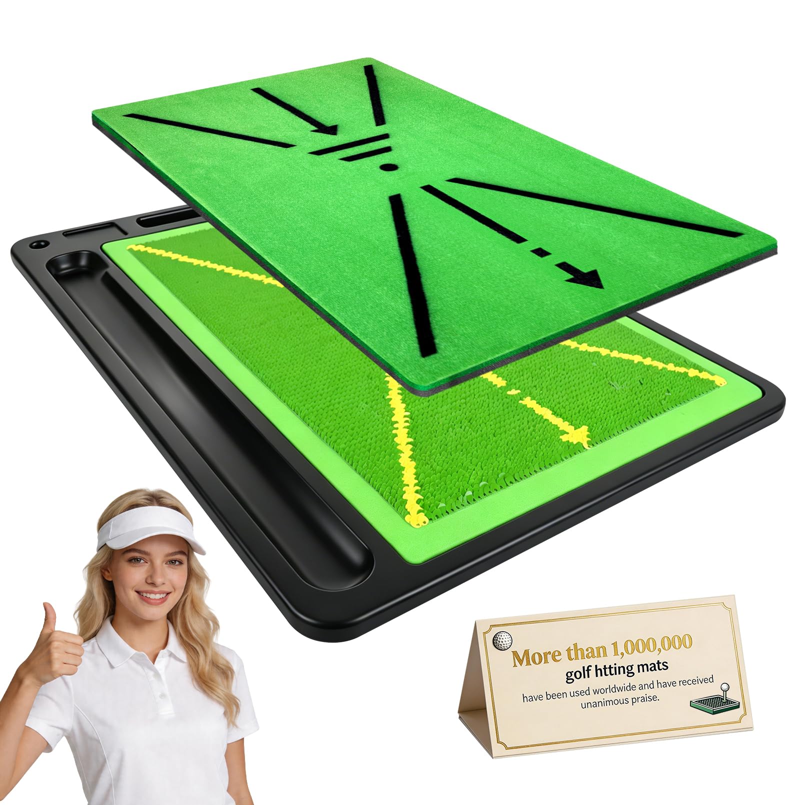 FONCOOD Golf Training Mat, Hitting Mat with Instant Swing Path Feedback