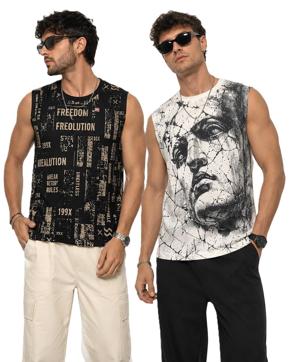 Men's Premium Printed Sleeveless Vest Combo Pack of 2-picture-29