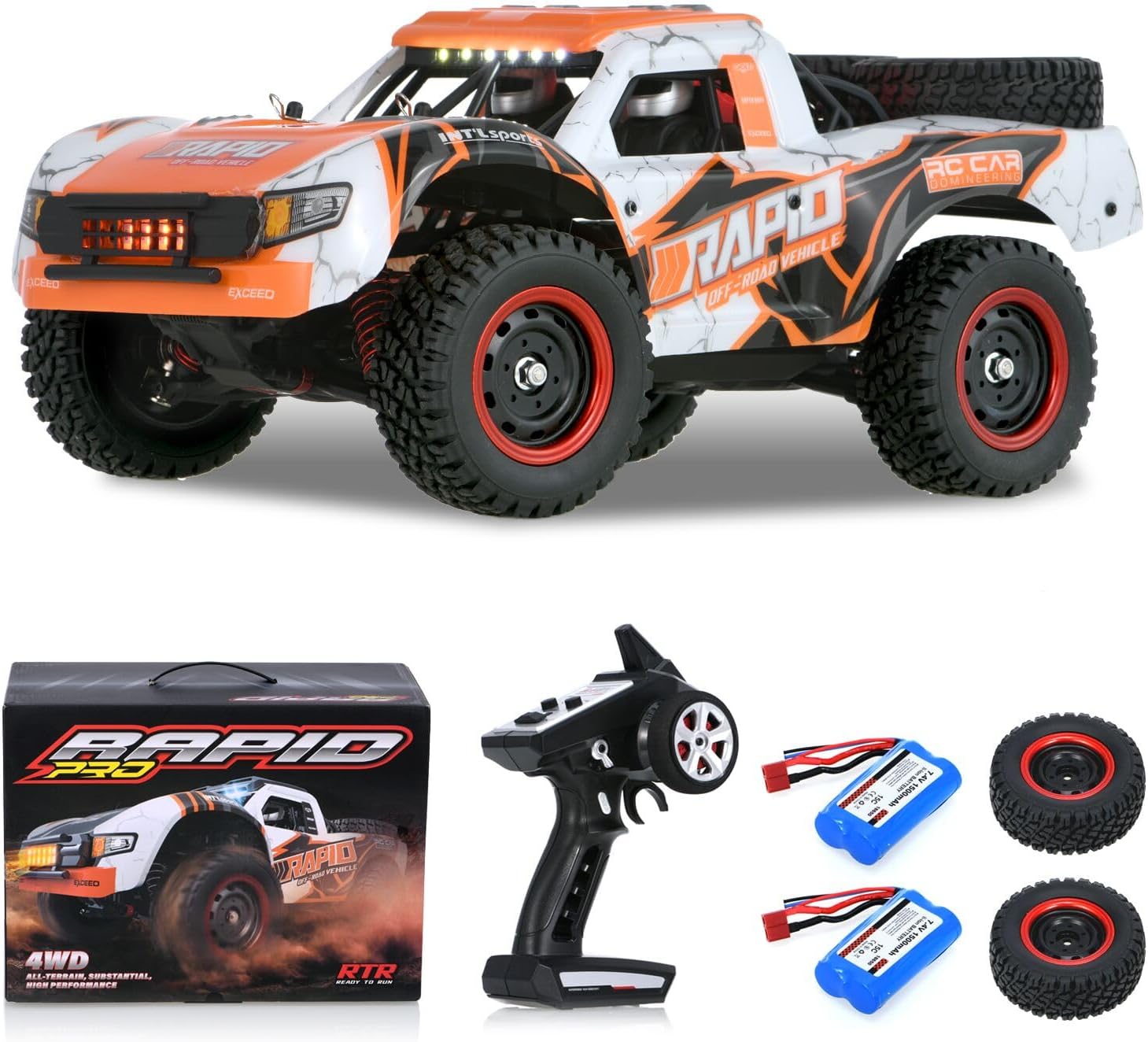 GoolRC 1:14 Brushless RC Trucks, 70 KMH High Speed 4WD RTR Fast RC Cars All Terrain, 2024 New Upgrade Electric Off-Road Remote Control Truck with 2 Batteries, Vehicle Car Toys Gifts