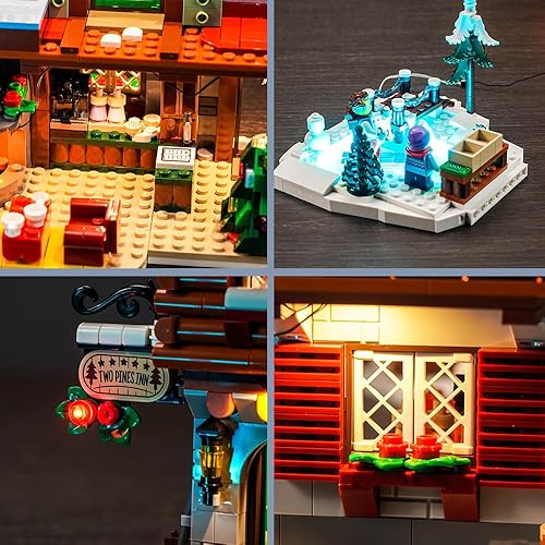 Miniatura 4 de BrickBling Kit de iluminación LED para Lego Alpine Lodge Winter Village, luces creativas compatibles con luces Lego 10325 solamente, sin modelo