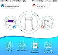 Vista 5 de supregear Walker Grips (paquete de 2), fundas de mano acolchadas suaves, acolchado antideslizante y cómodo para el mango plegable del andador