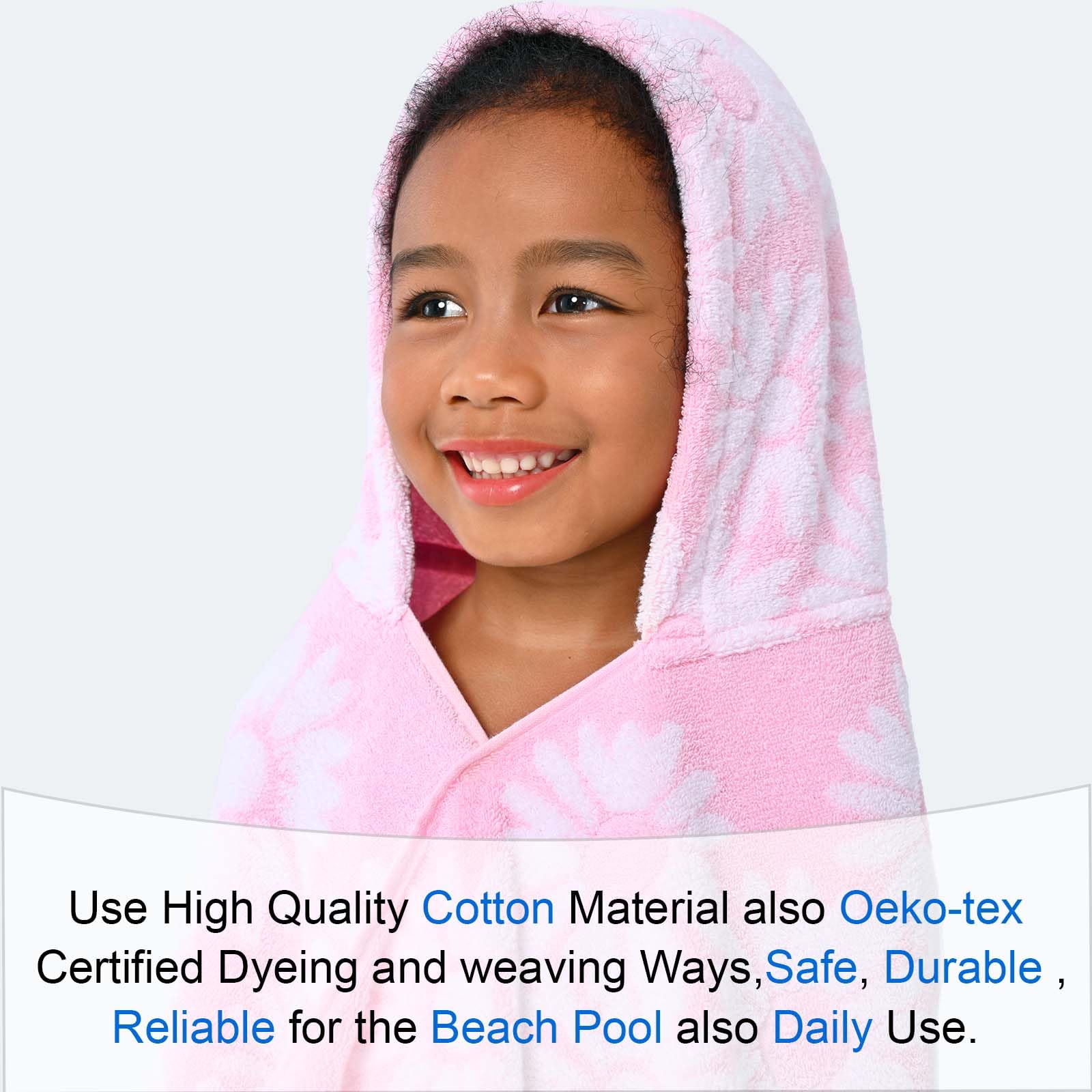 Serviettes de bain à capuche pour enfants (3 à 10 ans) – Serviettes de piscine épaisses en coton turc doux et absorbant avec capuche pour les tout-petits, parfaites pour le bain, la plage, la piscine,