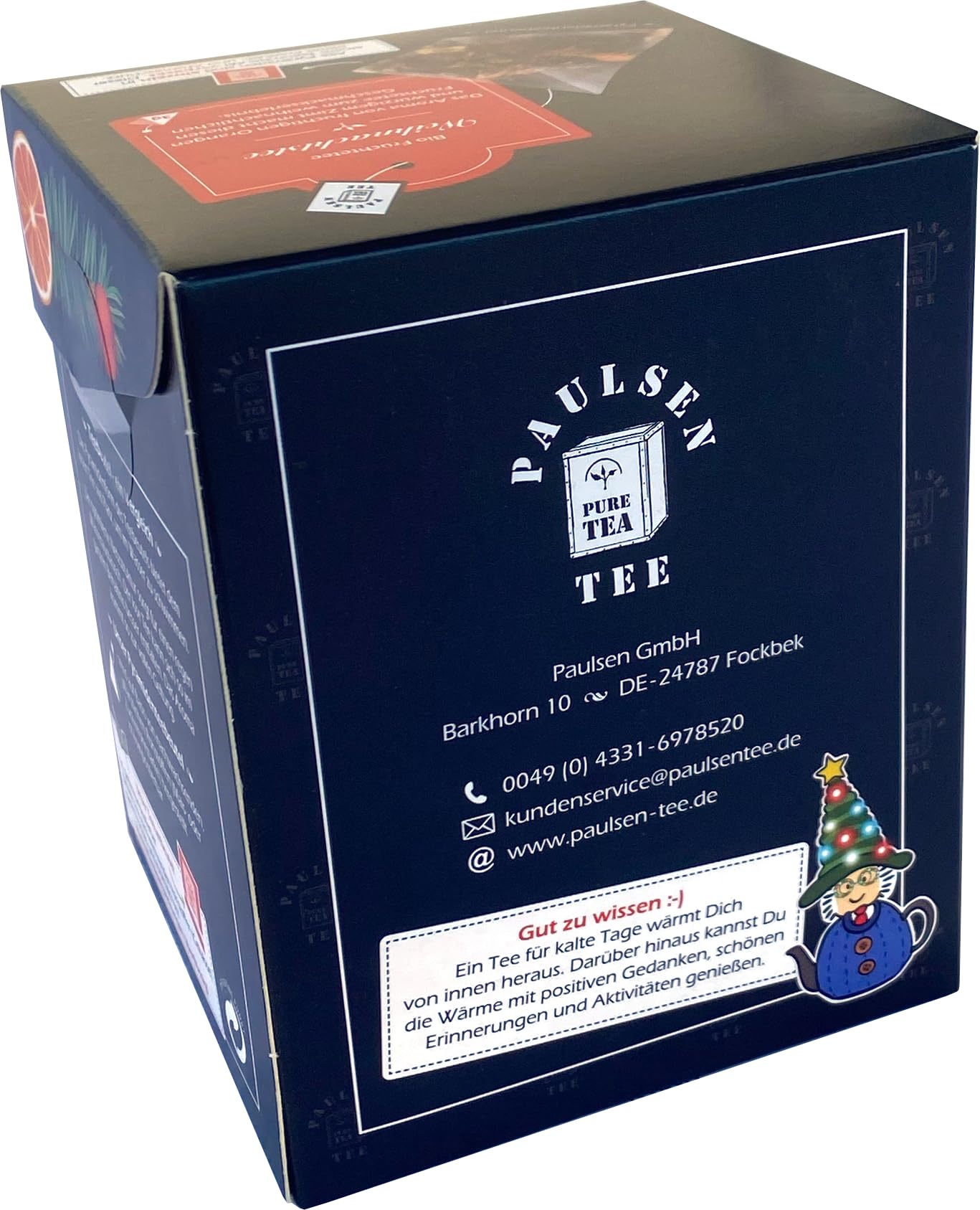 Paulsen - Bio Weihnachtstee - Früchtetee - im Pyramidenbeutel, einzeln kuvertiert - 15 x 3 g pro Faltschachtel- 45g (12er-Pack)