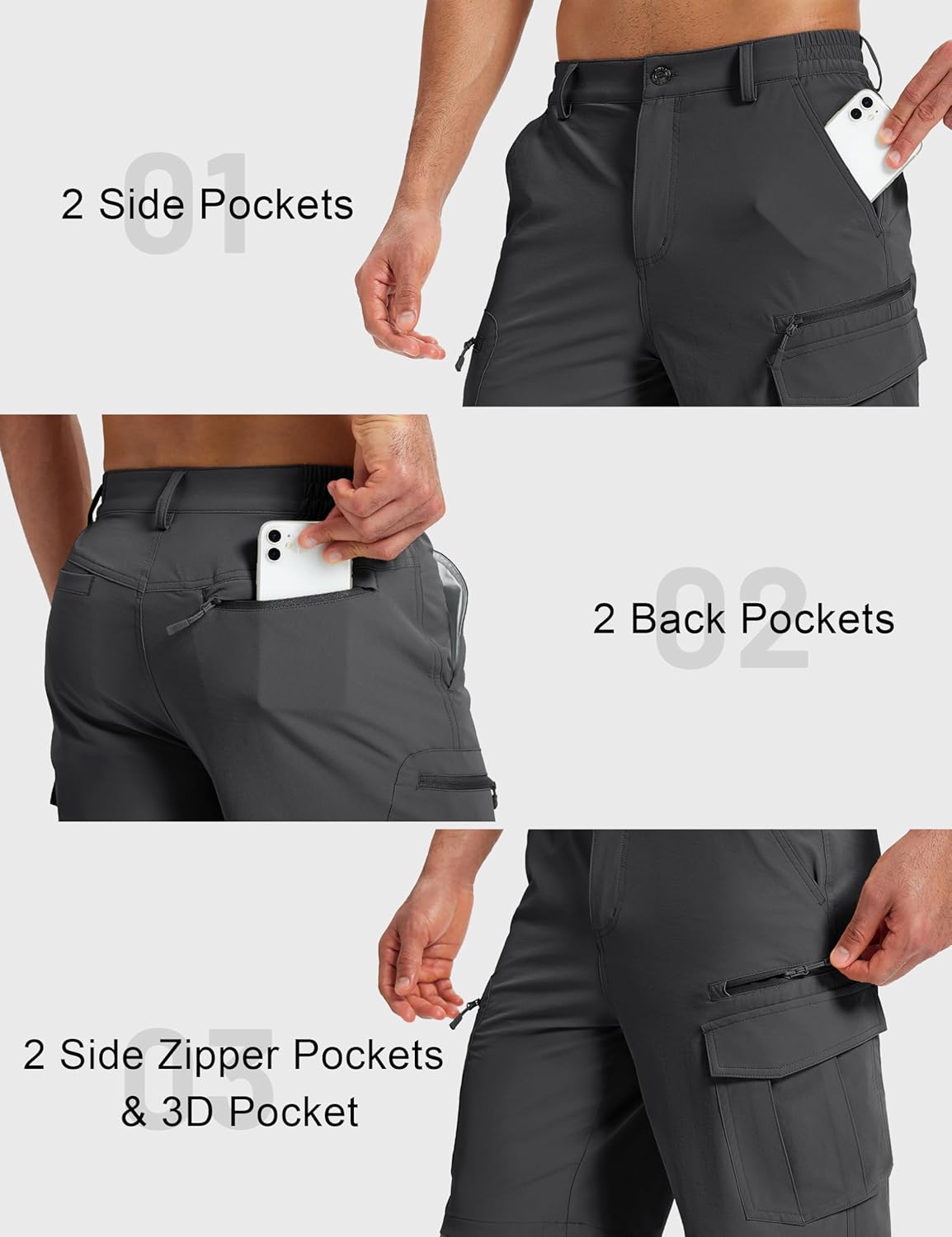 MAGCOMSEN Mens Hiking Cargo Shorts 9" Quick Dry Lightweight Shorts with 7 Pockets Outdoor Work Shorts Fishing Casual