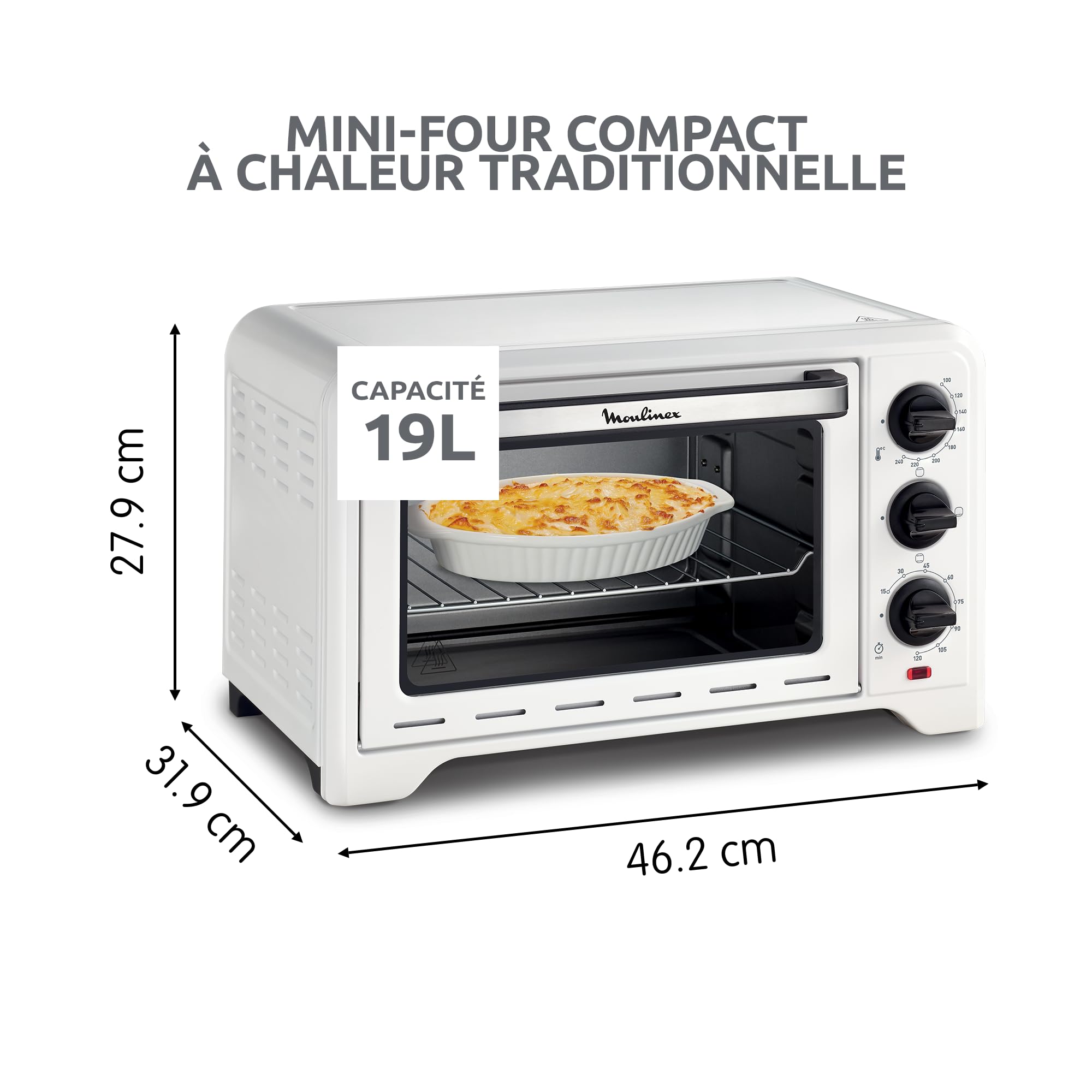 Four Moulinex Vintage – 1550W, Capacité 10 Tasses, Acier Made In France