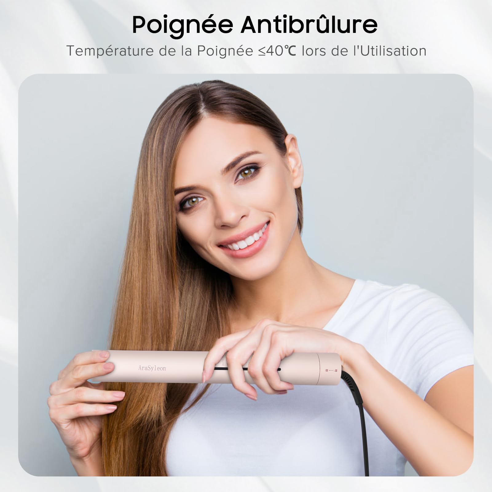 Lisseur Boucleur 2-In-1 31mm, Céramique Ionique, Chauffage Rapide 30S